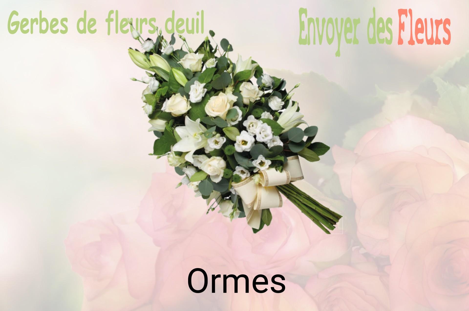 Gerbe de fleurs de deuil livrée à Ormes